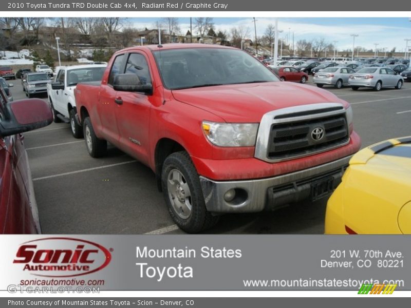 Radiant Red / Graphite Gray 2010 Toyota Tundra TRD Double Cab 4x4