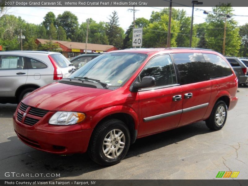 Inferno Red Crystal Pearl / Medium Slate Gray 2007 Dodge Grand Caravan SE