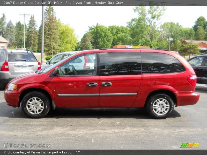 Inferno Red Crystal Pearl / Medium Slate Gray 2007 Dodge Grand Caravan SE