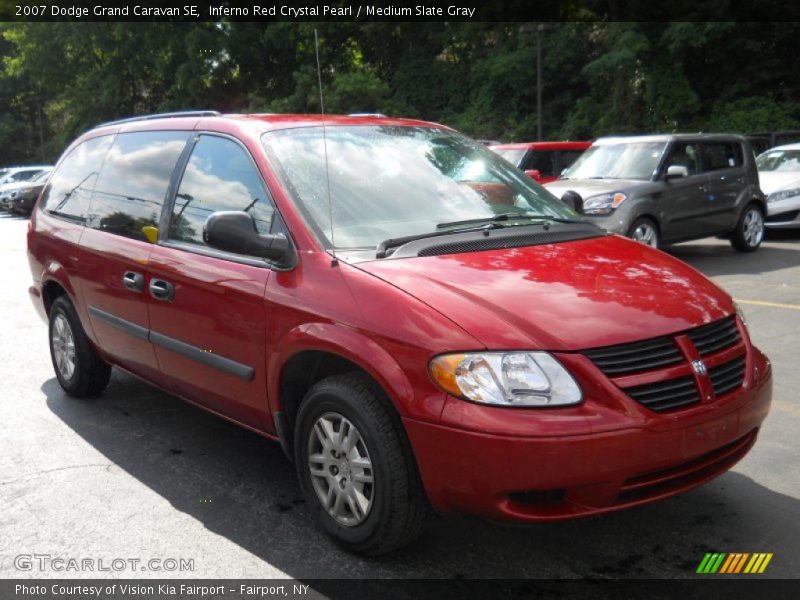 Inferno Red Crystal Pearl / Medium Slate Gray 2007 Dodge Grand Caravan SE