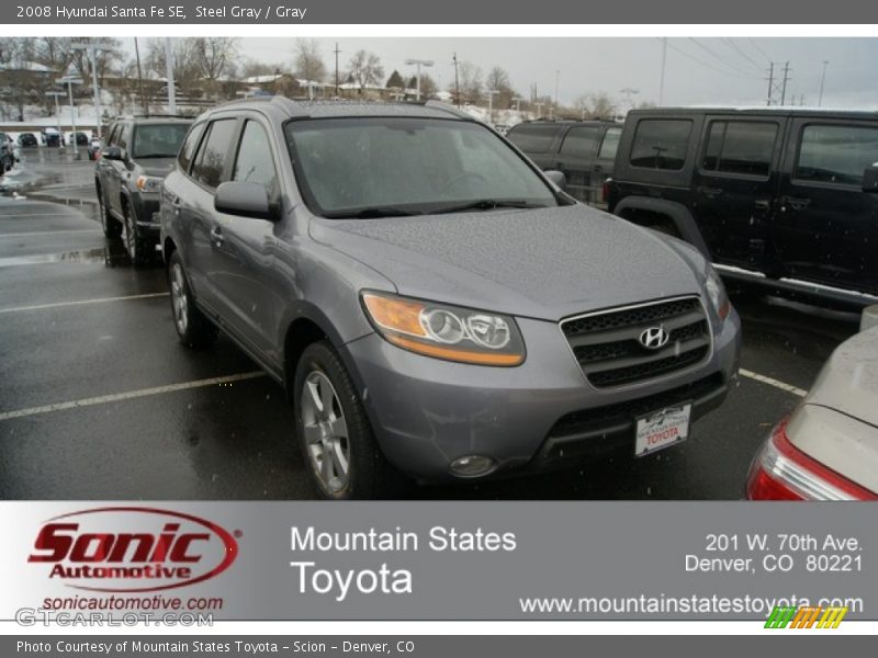 Steel Gray / Gray 2008 Hyundai Santa Fe SE