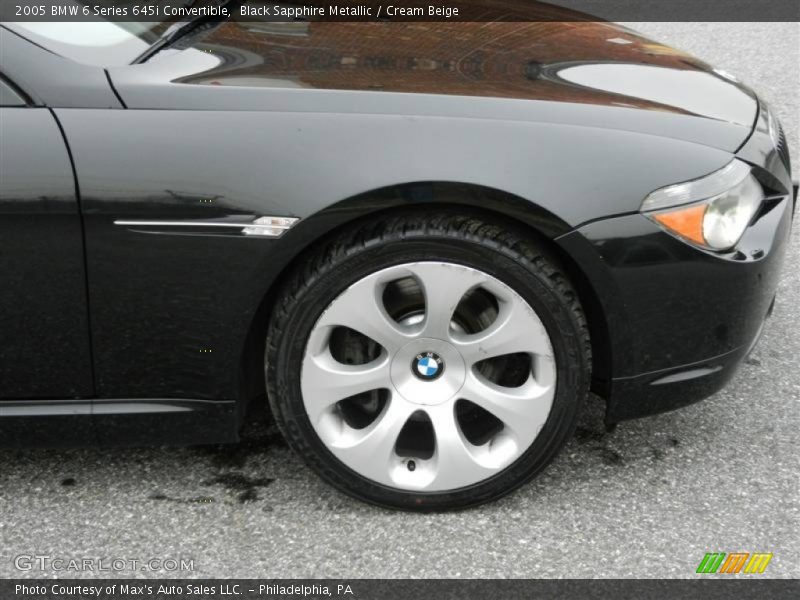 Black Sapphire Metallic / Cream Beige 2005 BMW 6 Series 645i Convertible