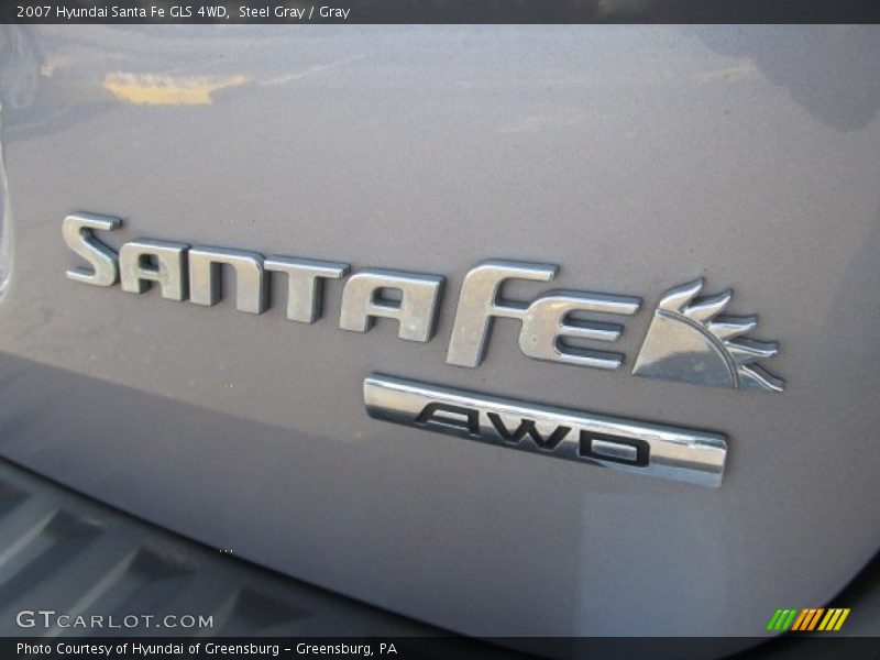 Steel Gray / Gray 2007 Hyundai Santa Fe GLS 4WD