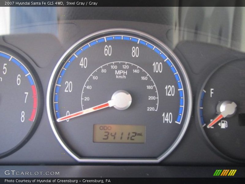 Steel Gray / Gray 2007 Hyundai Santa Fe GLS 4WD