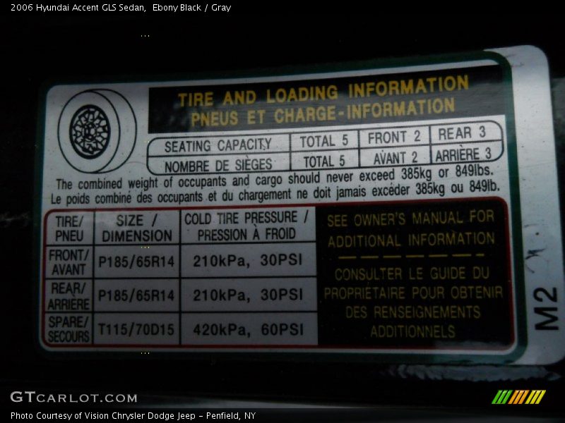 Ebony Black / Gray 2006 Hyundai Accent GLS Sedan