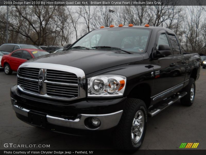 Brilliant Black Crystal Pearl / Medium Slate Gray 2009 Dodge Ram 2500 Big Horn Edition Quad Cab 4x4