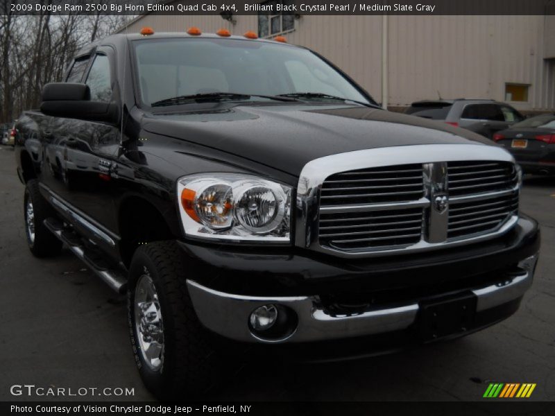 Brilliant Black Crystal Pearl / Medium Slate Gray 2009 Dodge Ram 2500 Big Horn Edition Quad Cab 4x4