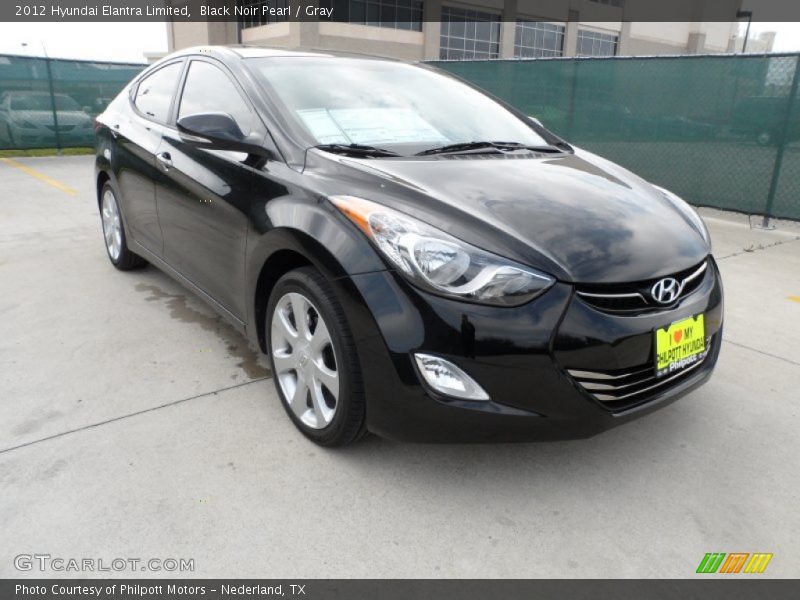 Black Noir Pearl / Gray 2012 Hyundai Elantra Limited