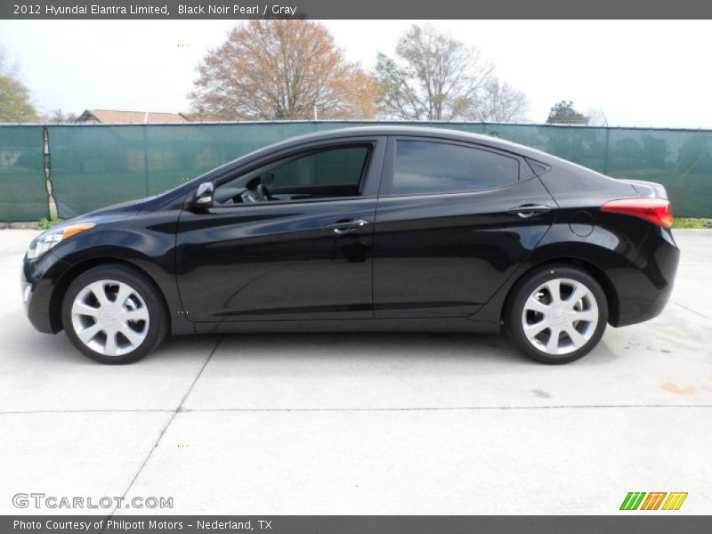 Black Noir Pearl / Gray 2012 Hyundai Elantra Limited