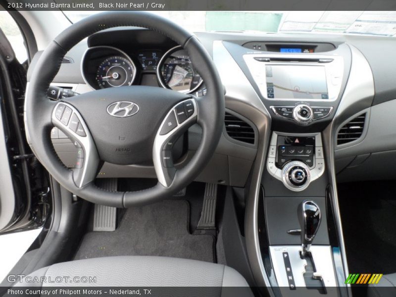 Black Noir Pearl / Gray 2012 Hyundai Elantra Limited