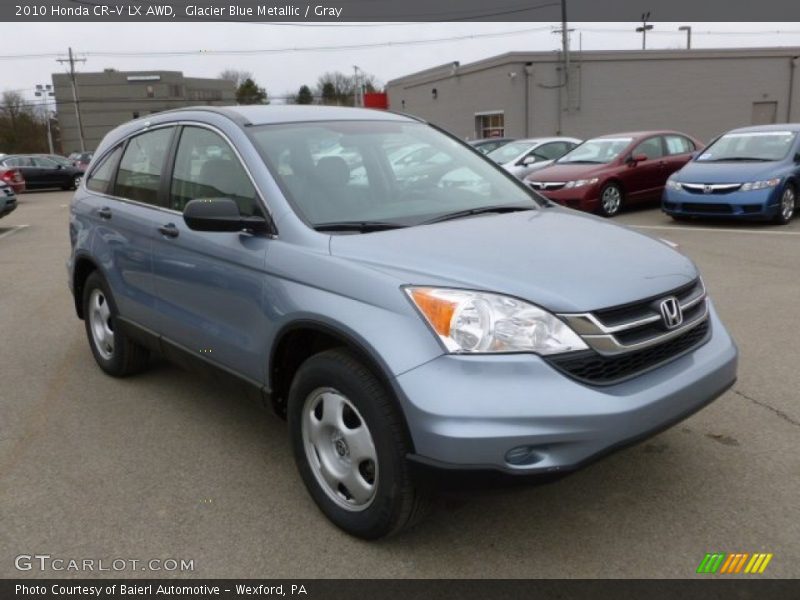Glacier Blue Metallic / Gray 2010 Honda CR-V LX AWD