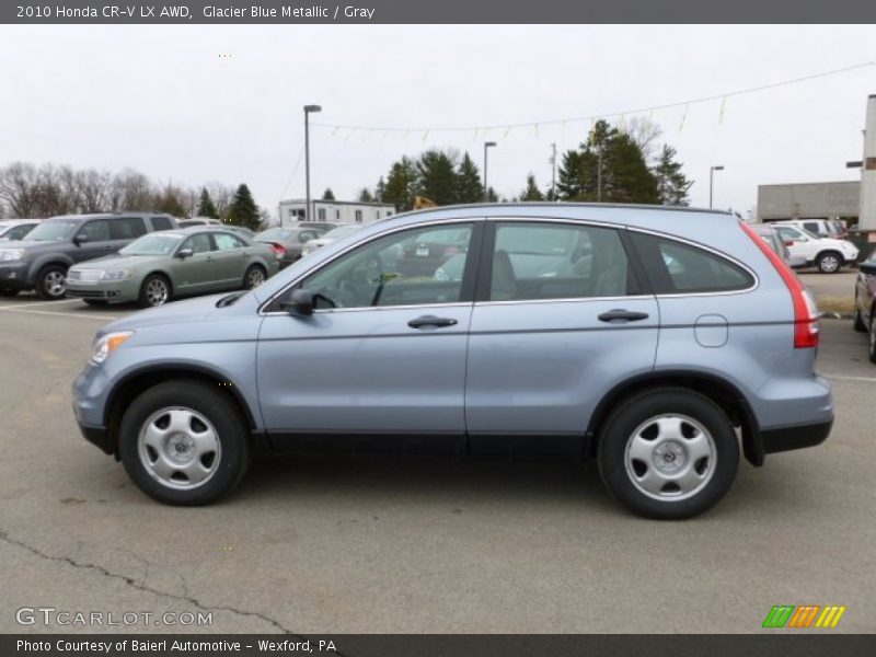 Glacier Blue Metallic / Gray 2010 Honda CR-V LX AWD