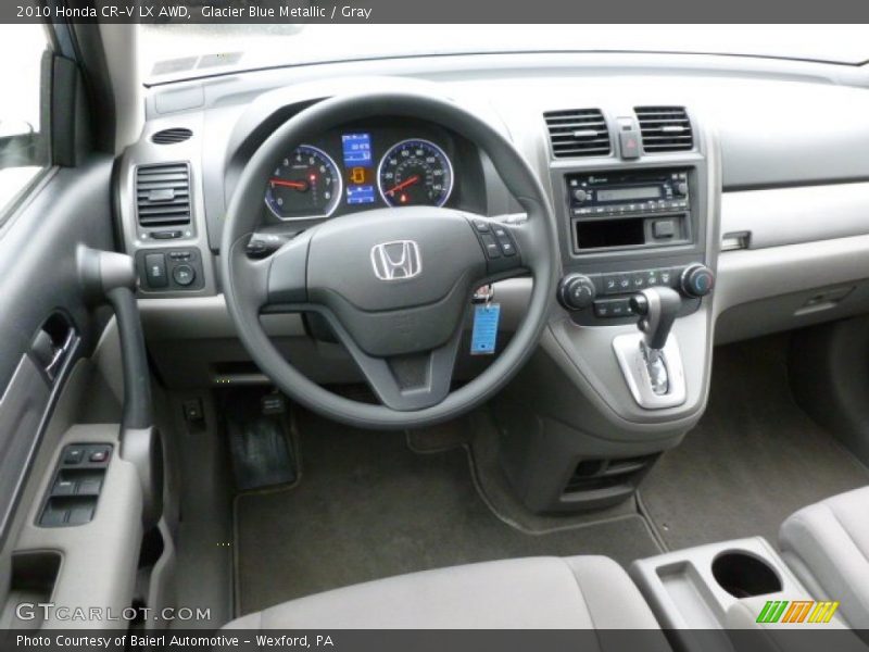 Glacier Blue Metallic / Gray 2010 Honda CR-V LX AWD