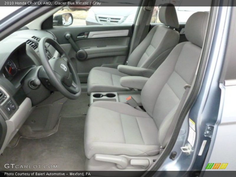 Glacier Blue Metallic / Gray 2010 Honda CR-V LX AWD
