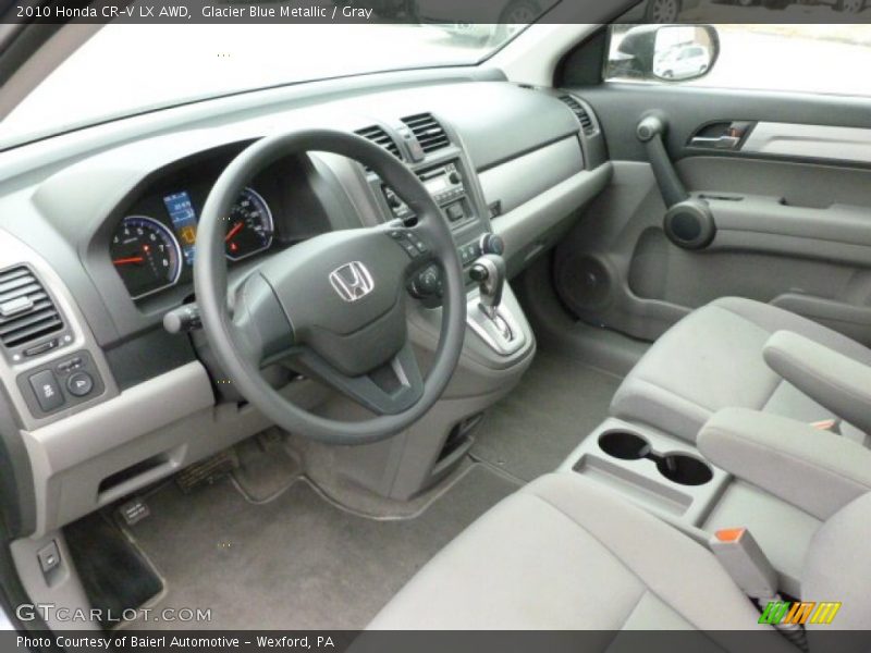 Glacier Blue Metallic / Gray 2010 Honda CR-V LX AWD