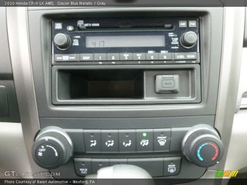 Glacier Blue Metallic / Gray 2010 Honda CR-V LX AWD