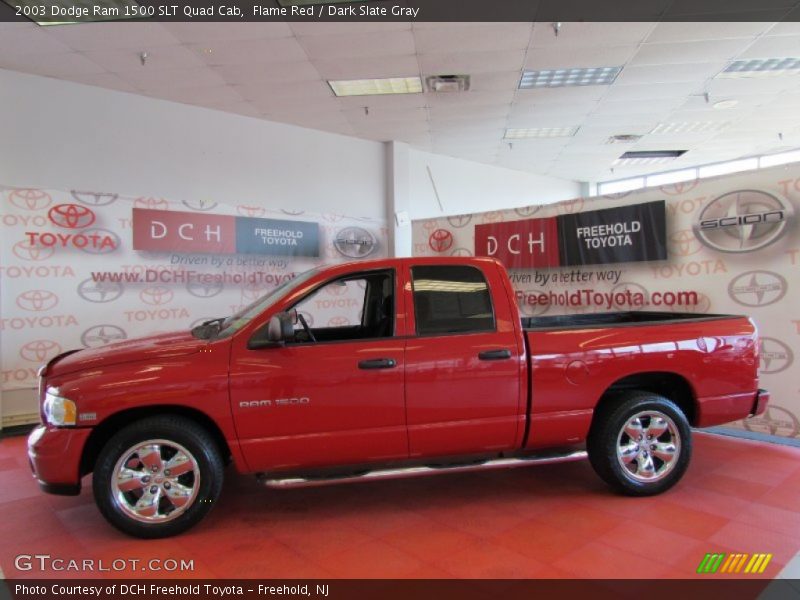 Flame Red / Dark Slate Gray 2003 Dodge Ram 1500 SLT Quad Cab