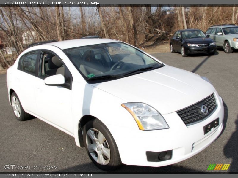 Fresh Powder White / Beige 2007 Nissan Sentra 2.0 S