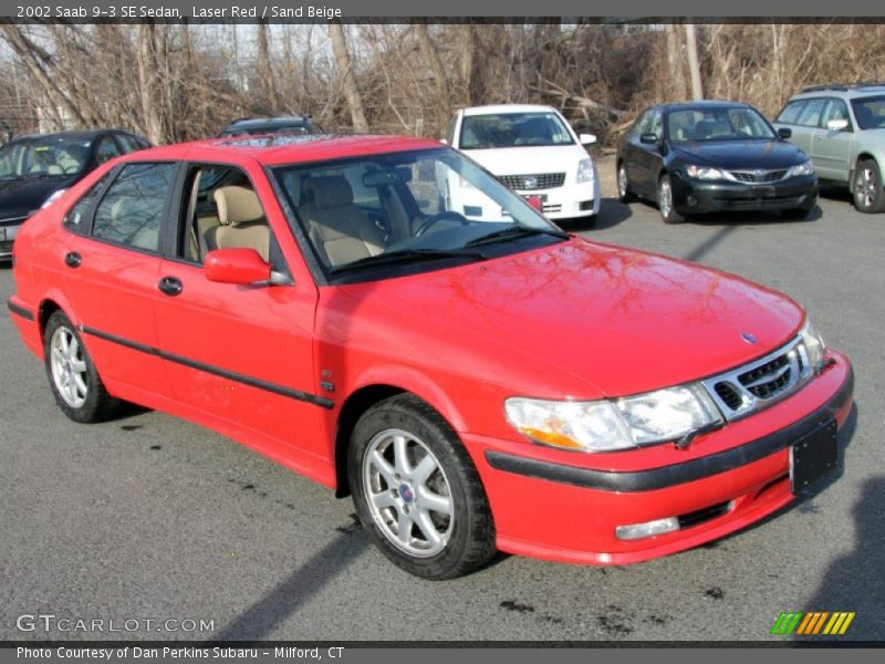 Laser Red / Sand Beige 2002 Saab 9-3 SE Sedan