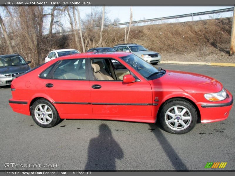 Laser Red / Sand Beige 2002 Saab 9-3 SE Sedan