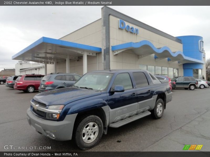 Indigo Blue Metallic / Medium Neutral 2002 Chevrolet Avalanche 4WD