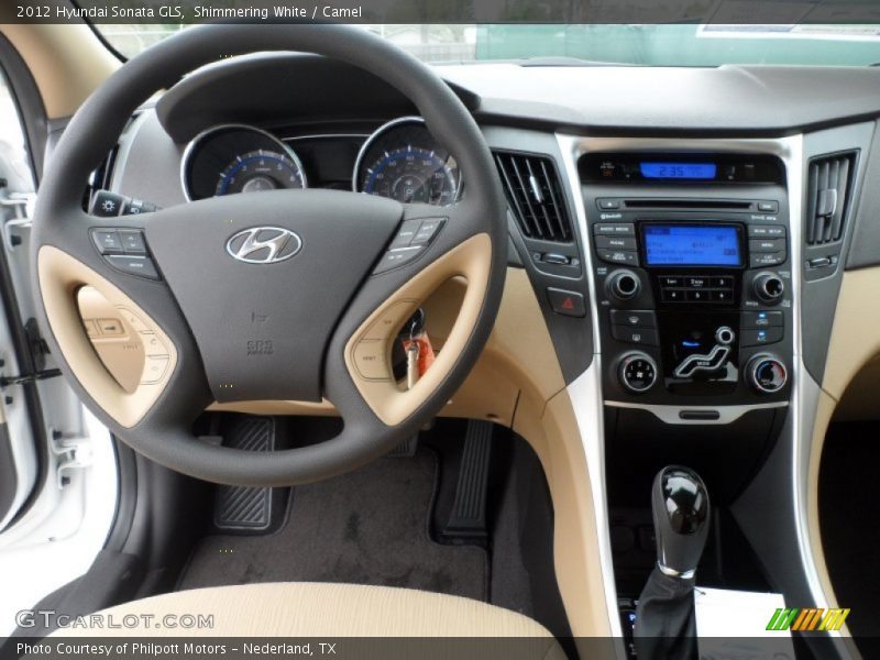 Shimmering White / Camel 2012 Hyundai Sonata GLS