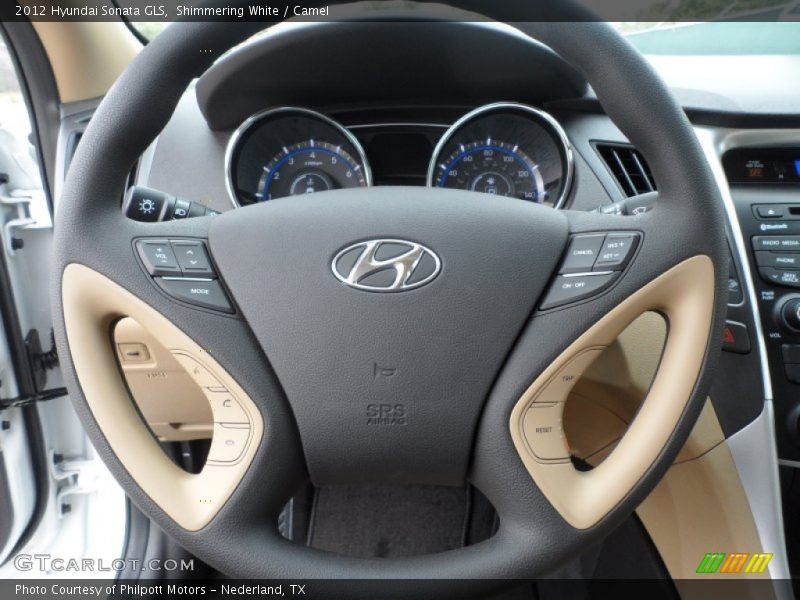 Shimmering White / Camel 2012 Hyundai Sonata GLS
