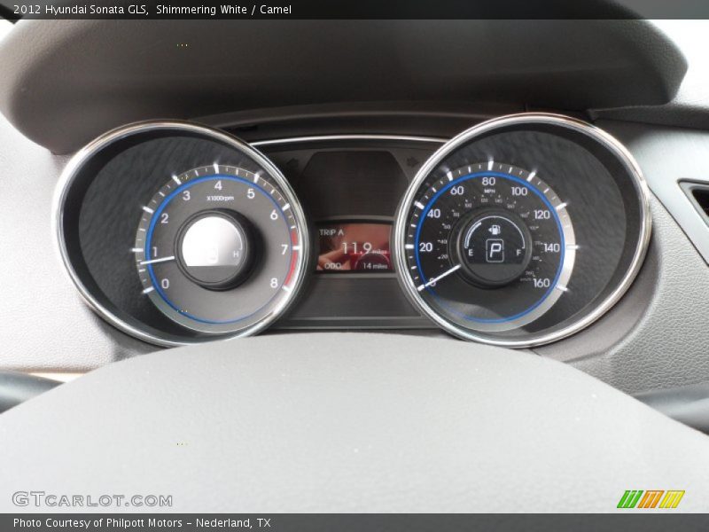 Shimmering White / Camel 2012 Hyundai Sonata GLS