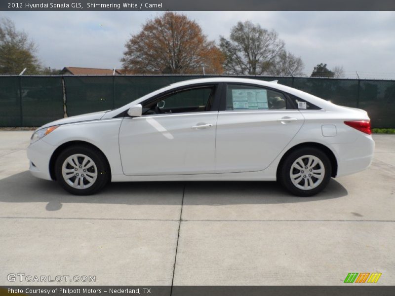 Shimmering White / Camel 2012 Hyundai Sonata GLS