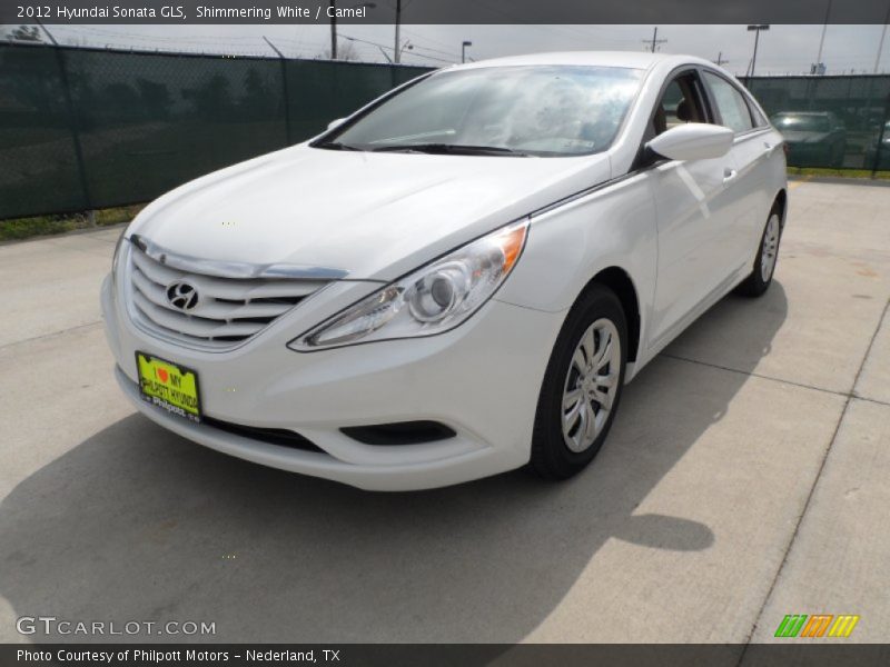 Shimmering White / Camel 2012 Hyundai Sonata GLS