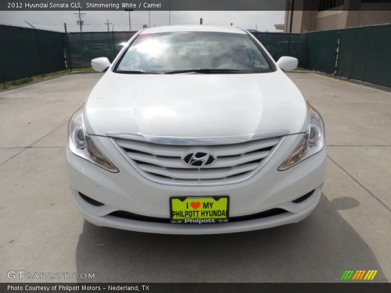 Shimmering White / Camel 2012 Hyundai Sonata GLS