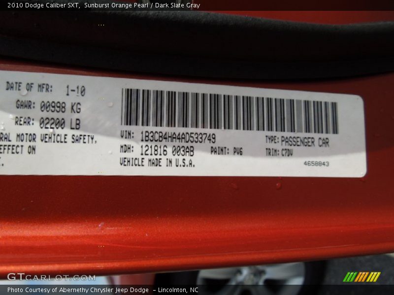 PV6 - 2010 Dodge Caliber SXT