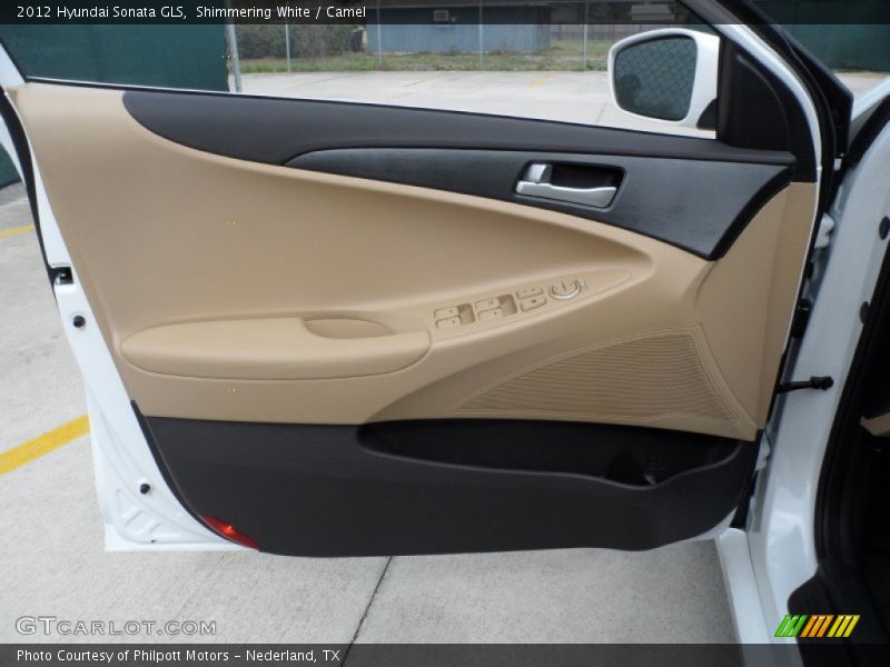Shimmering White / Camel 2012 Hyundai Sonata GLS
