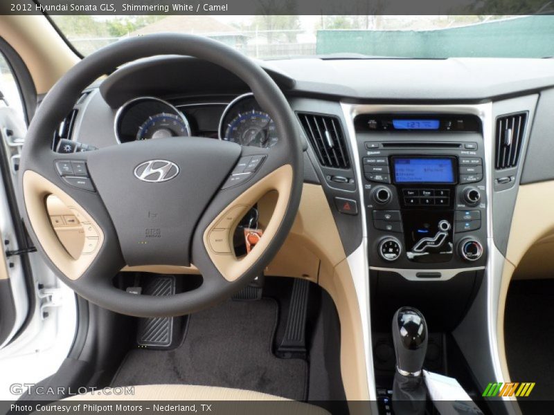Shimmering White / Camel 2012 Hyundai Sonata GLS