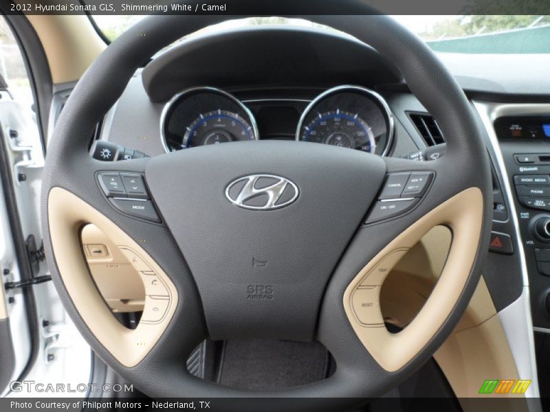 Shimmering White / Camel 2012 Hyundai Sonata GLS