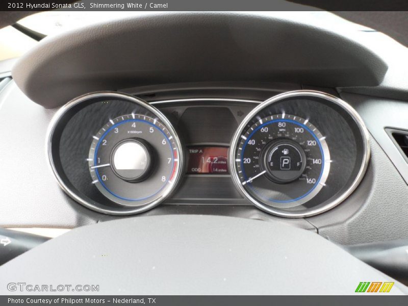 Shimmering White / Camel 2012 Hyundai Sonata GLS