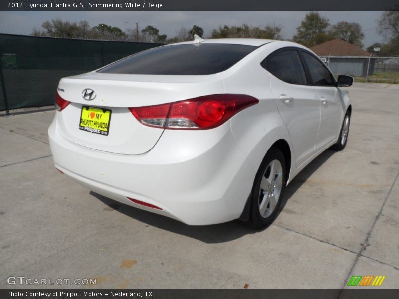 Shimmering White / Beige 2012 Hyundai Elantra GLS