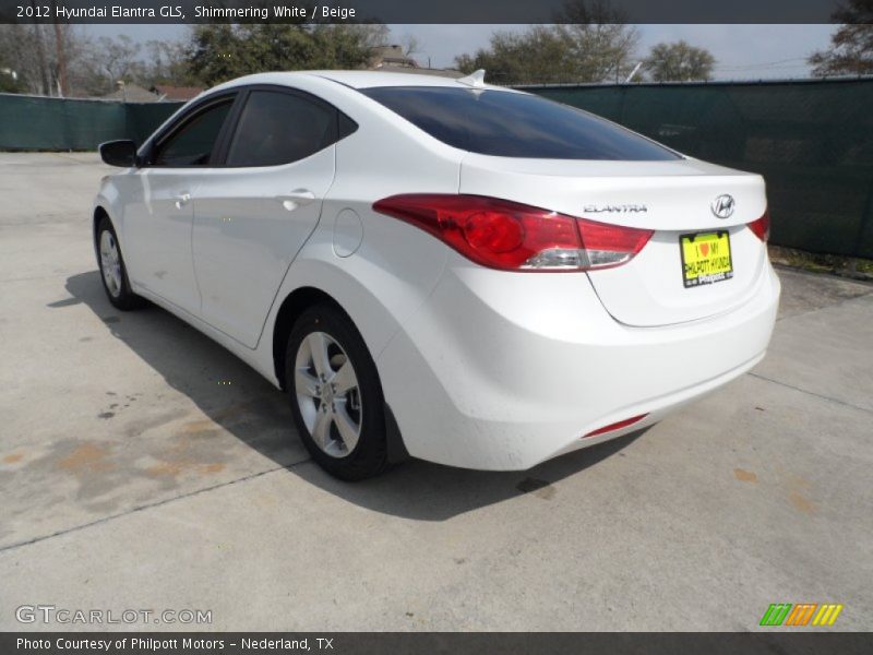 Shimmering White / Beige 2012 Hyundai Elantra GLS