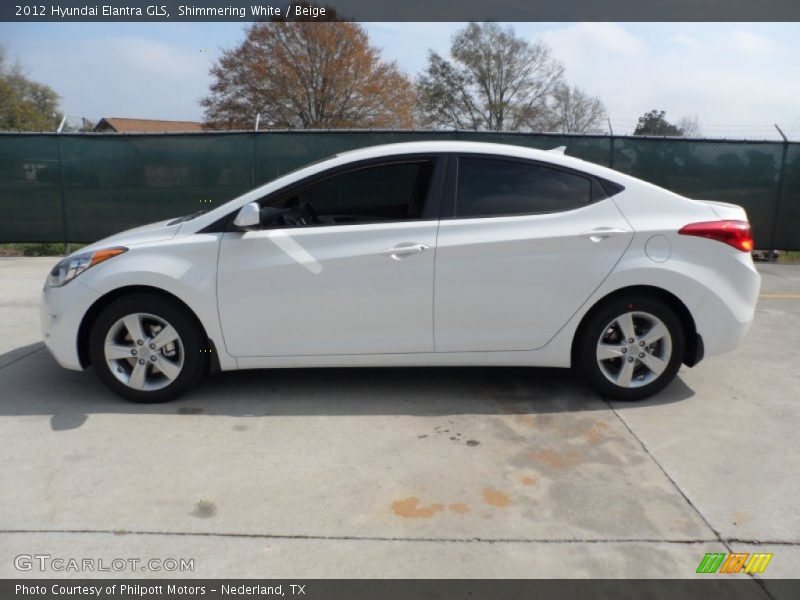 Shimmering White / Beige 2012 Hyundai Elantra GLS