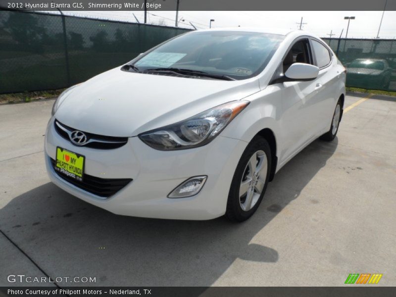 Shimmering White / Beige 2012 Hyundai Elantra GLS