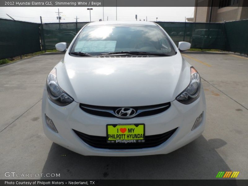 Shimmering White / Beige 2012 Hyundai Elantra GLS