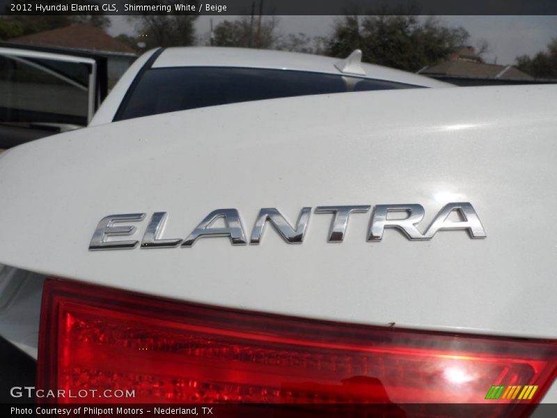 Shimmering White / Beige 2012 Hyundai Elantra GLS