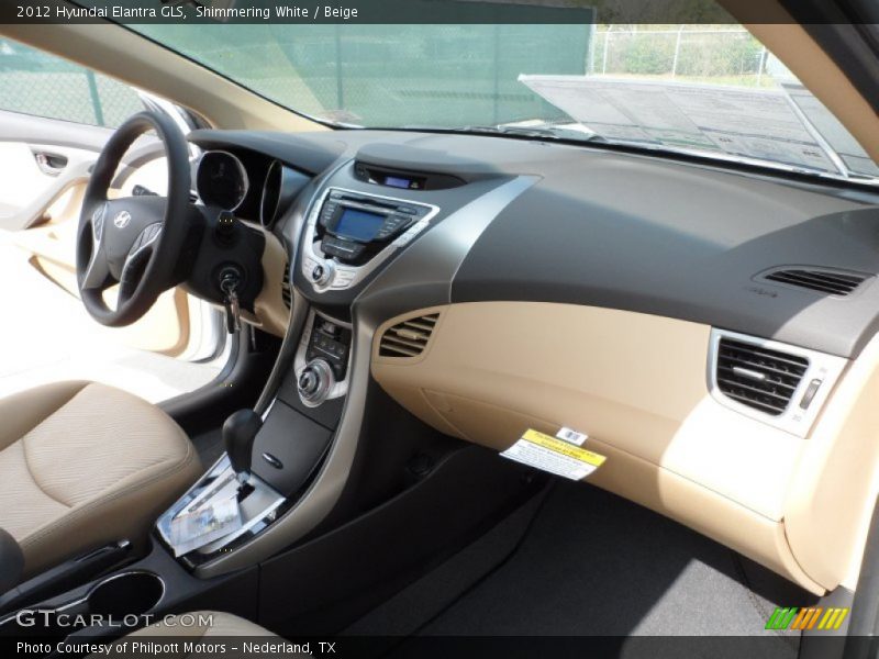 Shimmering White / Beige 2012 Hyundai Elantra GLS