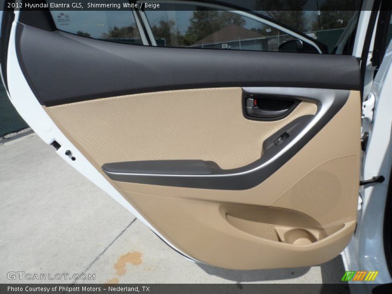 Shimmering White / Beige 2012 Hyundai Elantra GLS