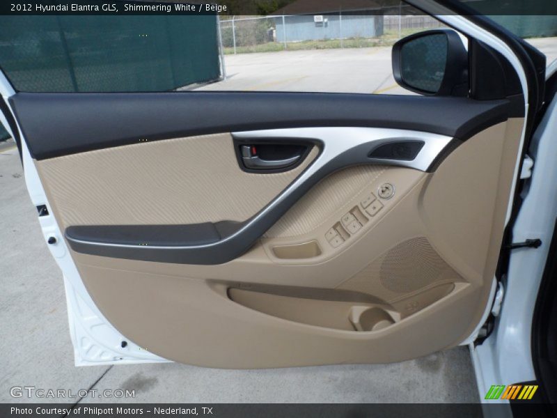 Shimmering White / Beige 2012 Hyundai Elantra GLS