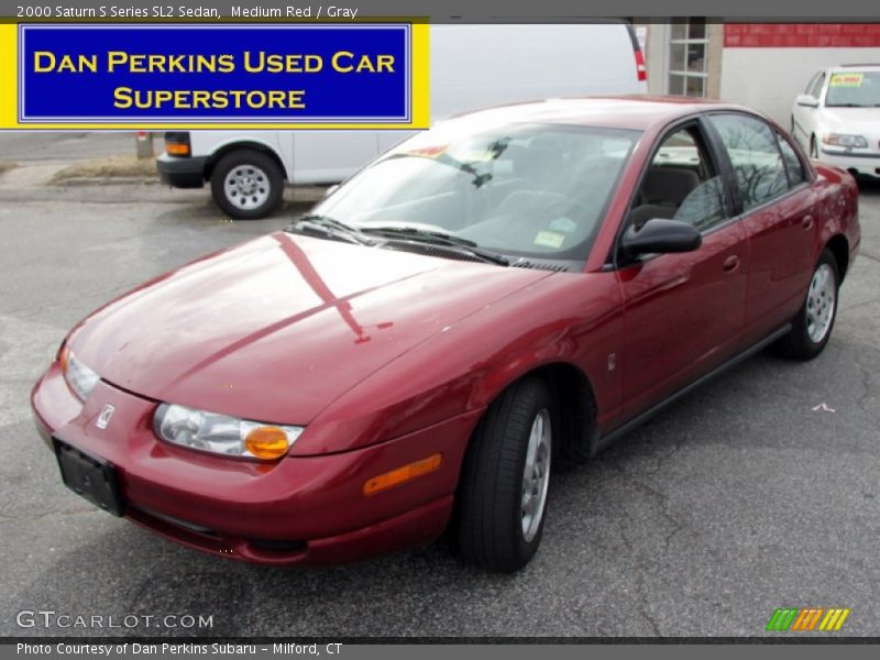 Medium Red / Gray 2000 Saturn S Series SL2 Sedan