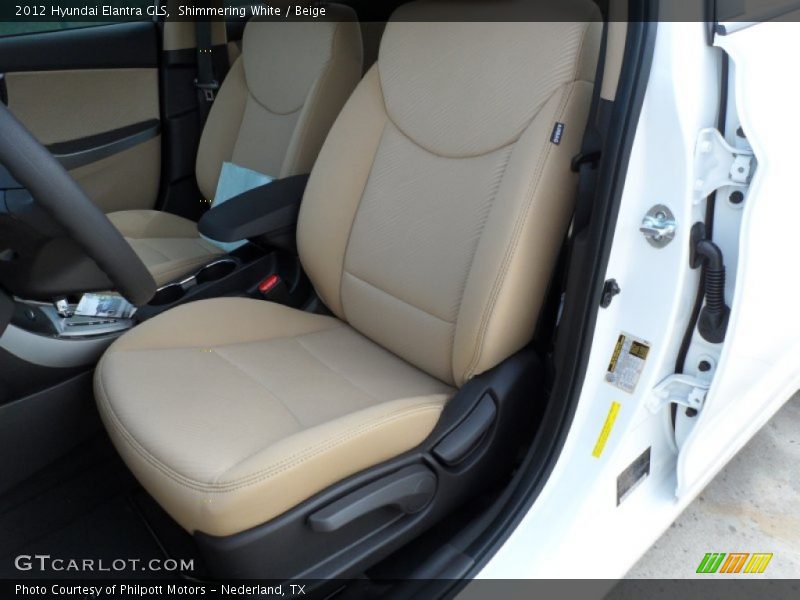 Shimmering White / Beige 2012 Hyundai Elantra GLS