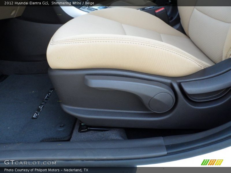 Shimmering White / Beige 2012 Hyundai Elantra GLS