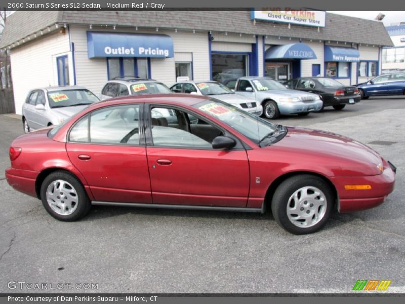 Medium Red / Gray 2000 Saturn S Series SL2 Sedan