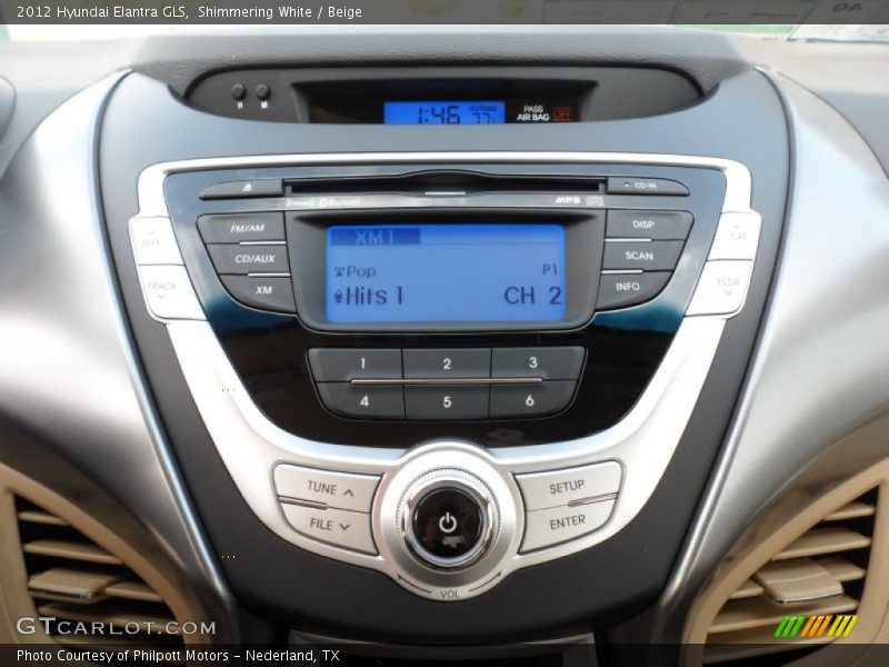 Shimmering White / Beige 2012 Hyundai Elantra GLS
